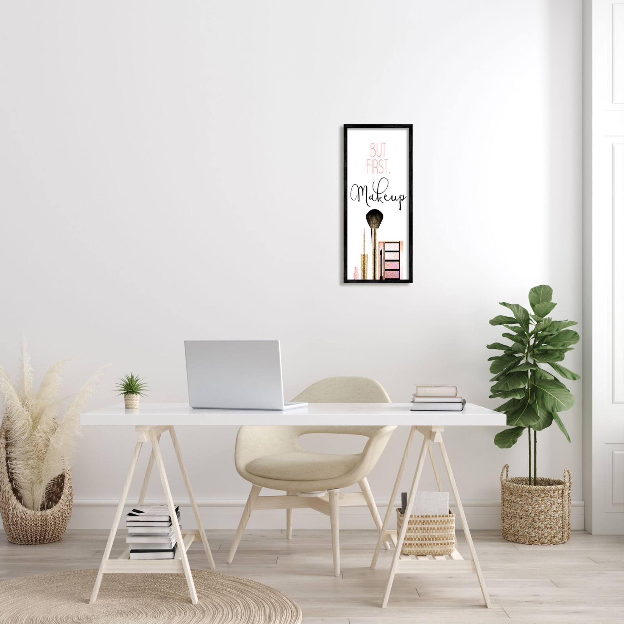 Stupell Industries Makeup Fashion Designer Modern Pink Word Framed Wall Art